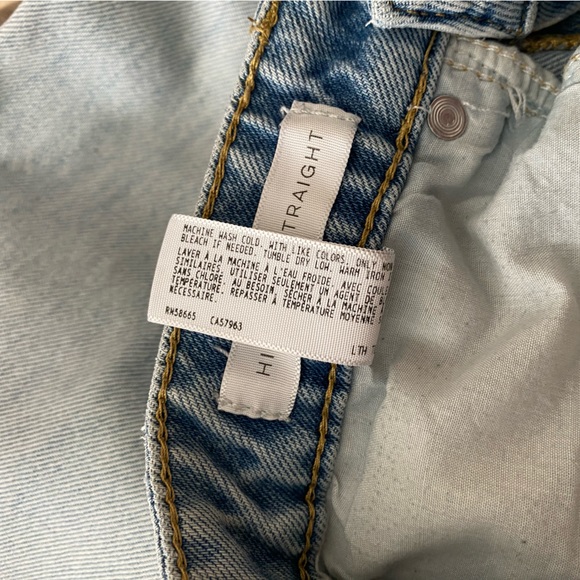 Leith - High Rise Straight Leg Light Wash Denim Jeans - Size : 26 - Picture 7 of 7